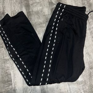 PINK Black Joggers with Zippers Size L